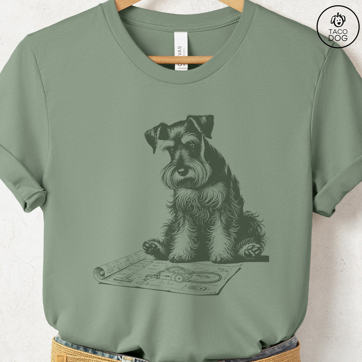 Schnauzer Vacuum Blueprint T-Shirt