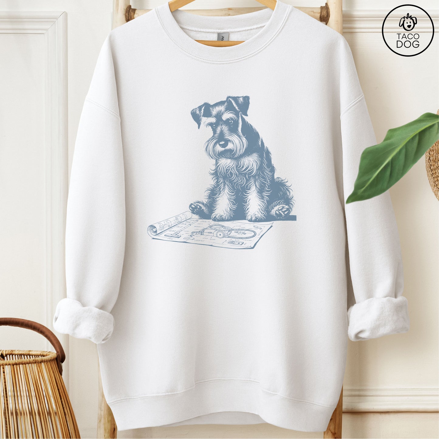 Schnauzer Vacuum Blueprint Sweatshirt