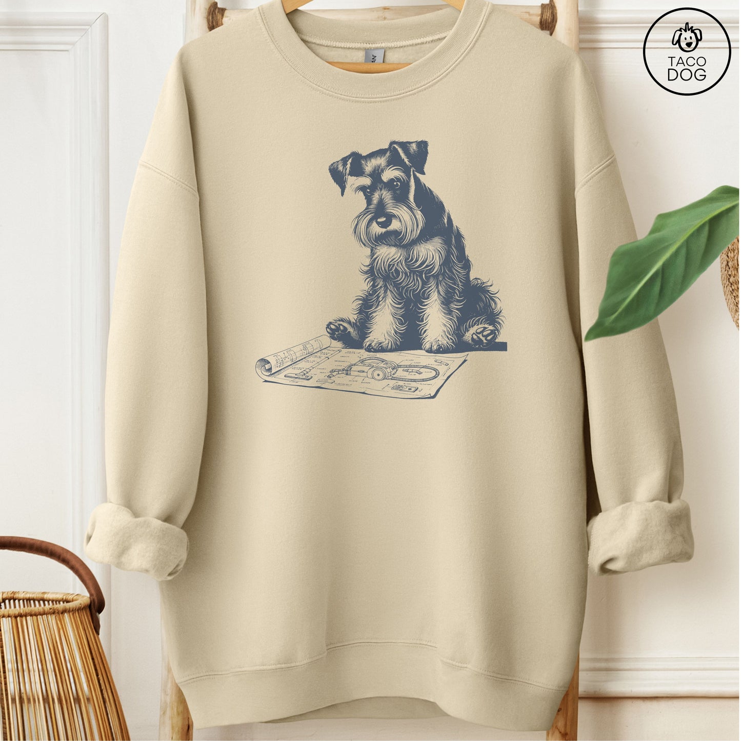 Schnauzer Vacuum Blueprint Sweatshirt