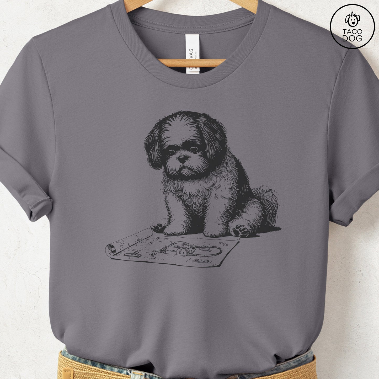 Shih Tzu Vacuum Blueprint T-Shirt