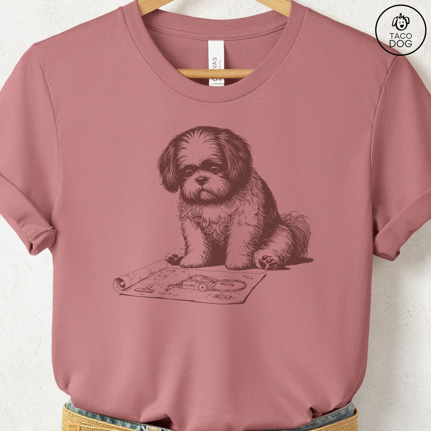Shih Tzu Vacuum Blueprint T-Shirt
