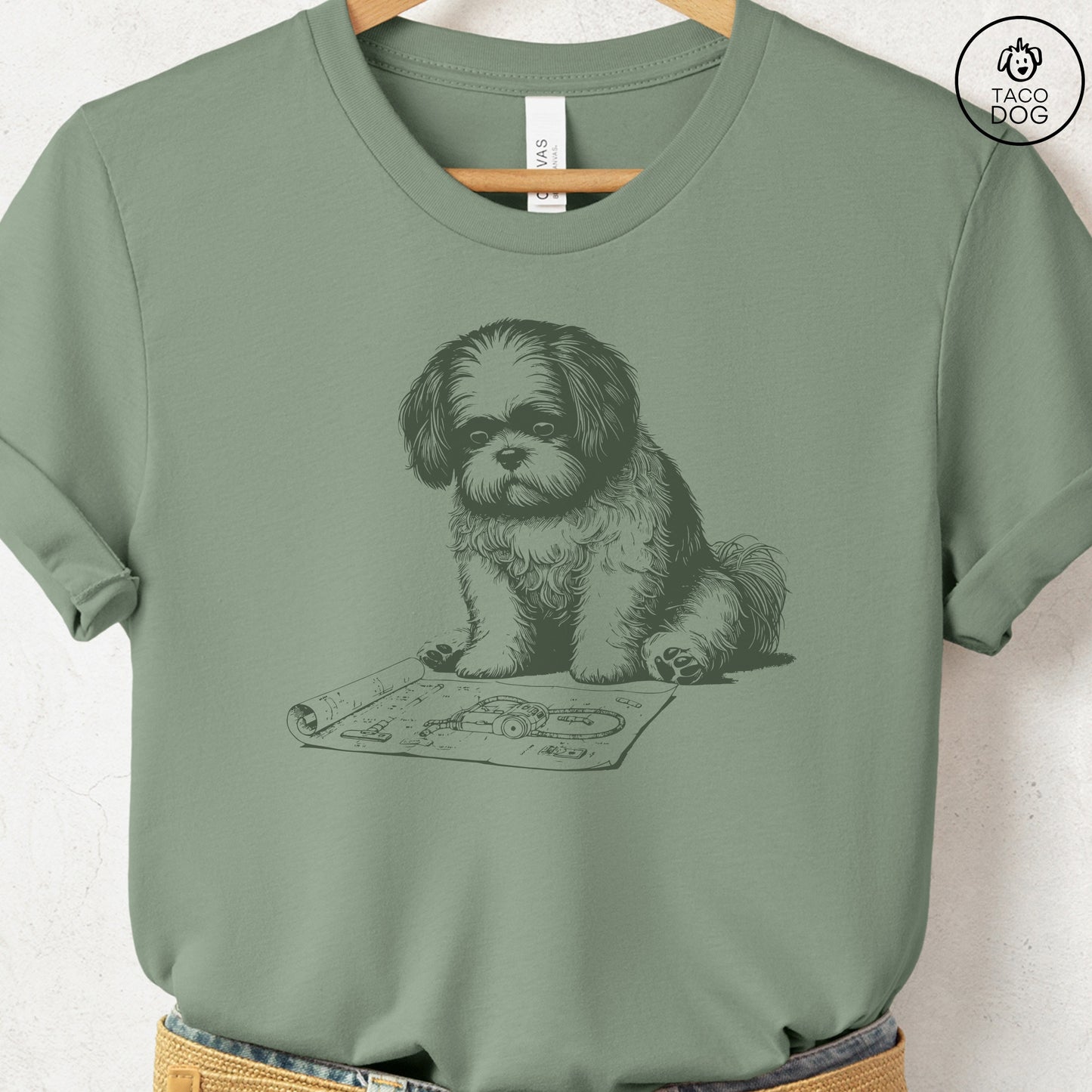 Shih Tzu Vacuum Blueprint T-Shirt