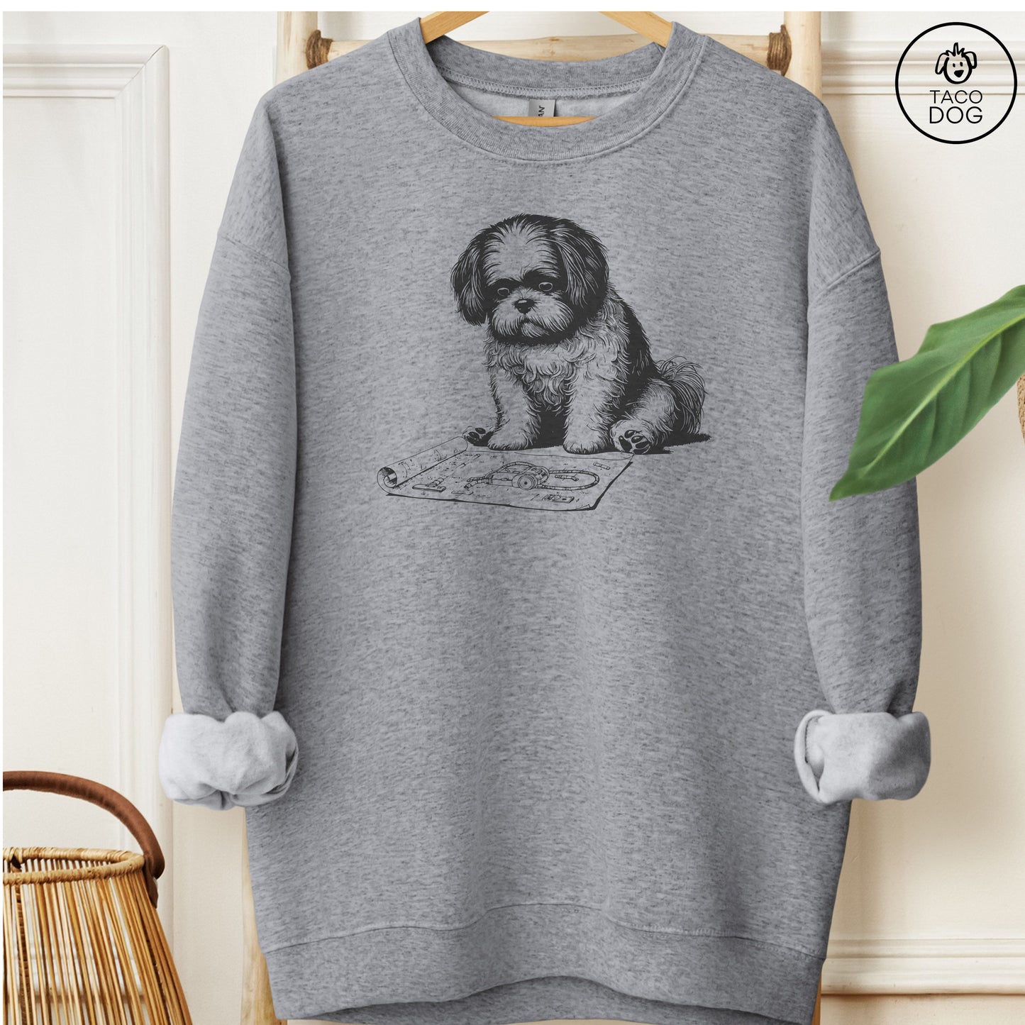 Shih Tzu Vacuum Blueprint Sweatshirt