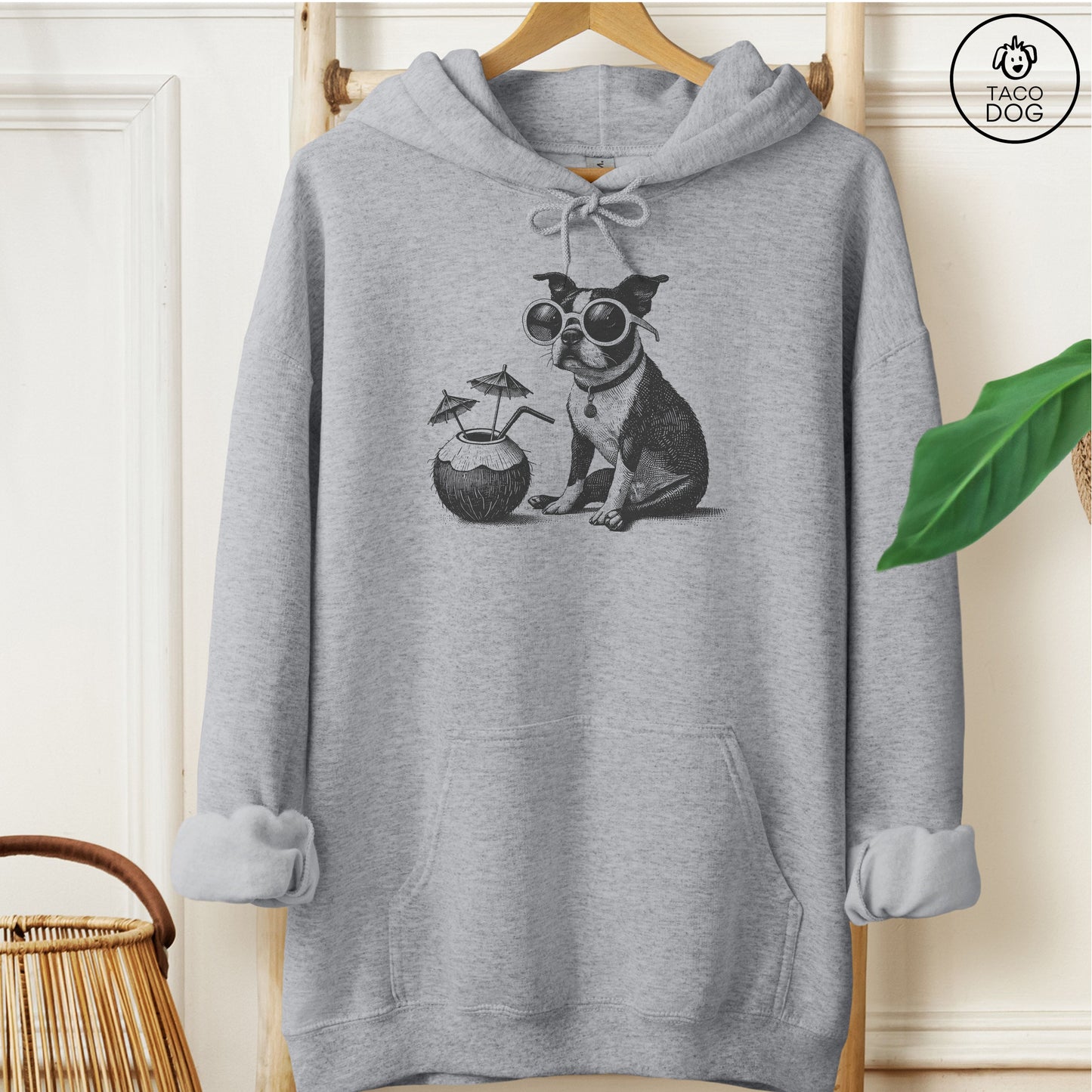 Boston Terrier Vacation Hoodie Graphite Heather