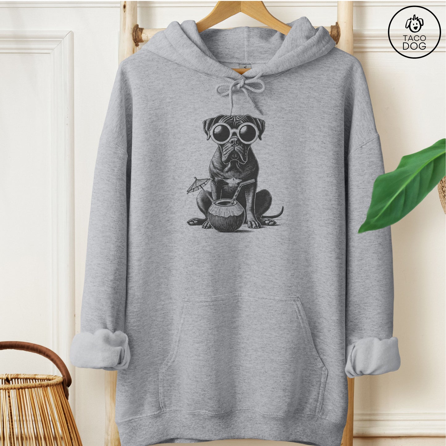 Cane Corso Vacation Hoodie Graphite Heather Taco-Dog
