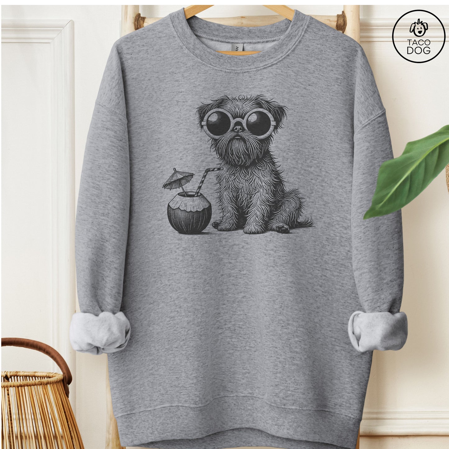 Brussels Griffon Griff Vacation Sweatshirt Graphite Heather