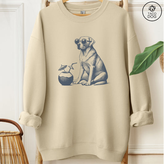 Labrador Retriever Lab Vacation Sweatshirt Sand Taco-Dog