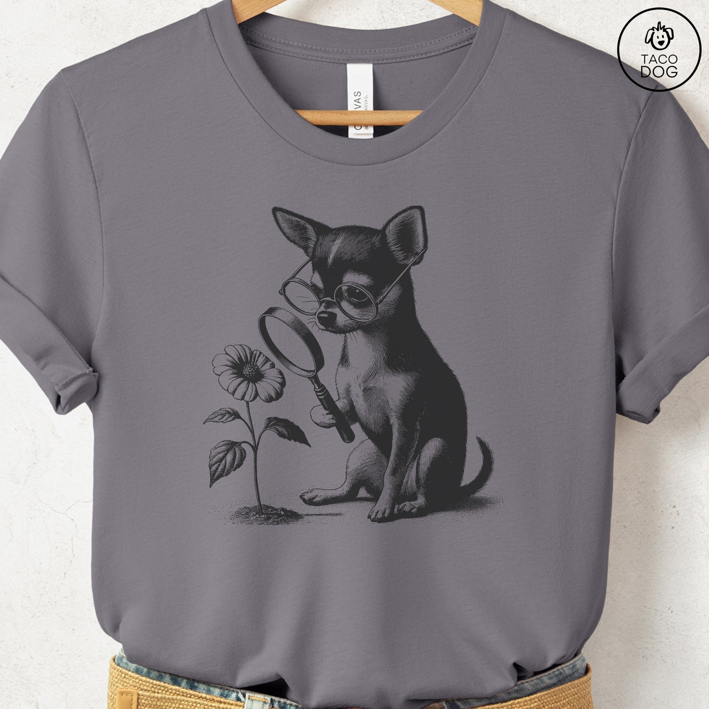 Chihuahua Botanist Flower T-Shirt