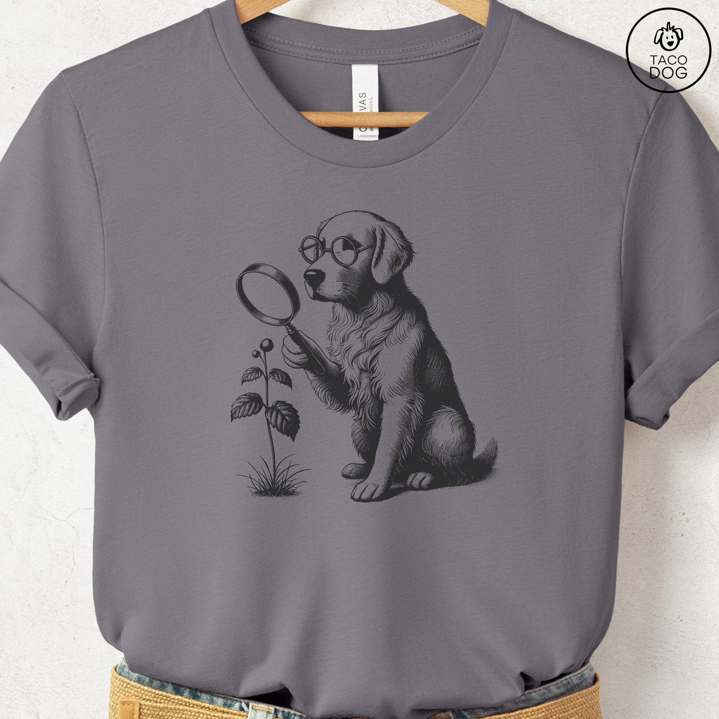 Golden Retriever Botanist Flower T-Shirt