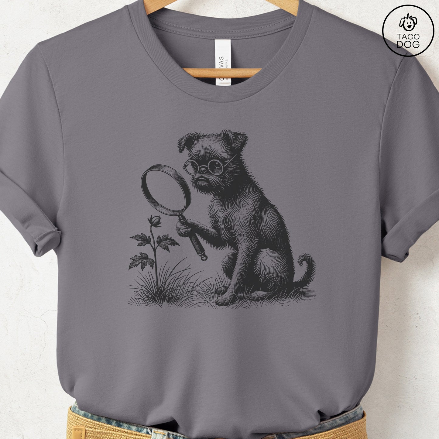 Brussels Griffon Griff Botanist Flower T-Shirt Storm Taco-Dog