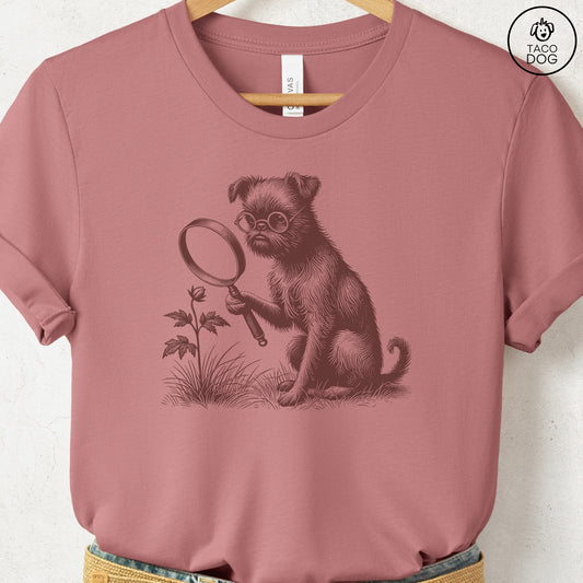 Brussels Griffon Griff Botanist Flower T-Shirt Heather Mauve Taco-Dog