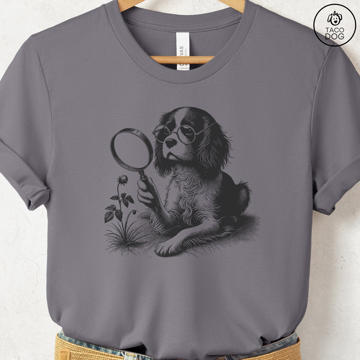Cavalier King Charles Spaniel Botanist Flower T-Shirt