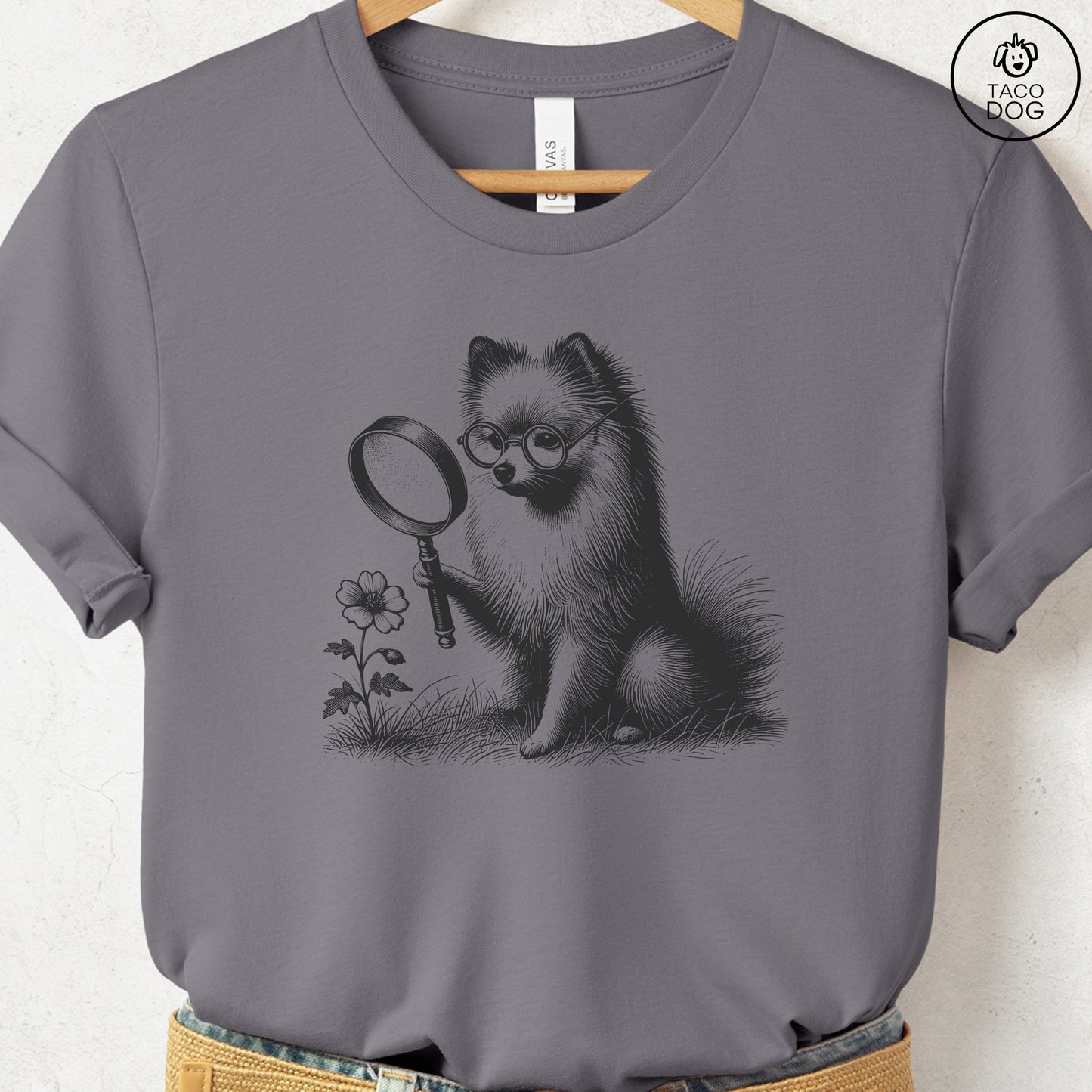 Pomeranian Botanist Flower T-Shirt