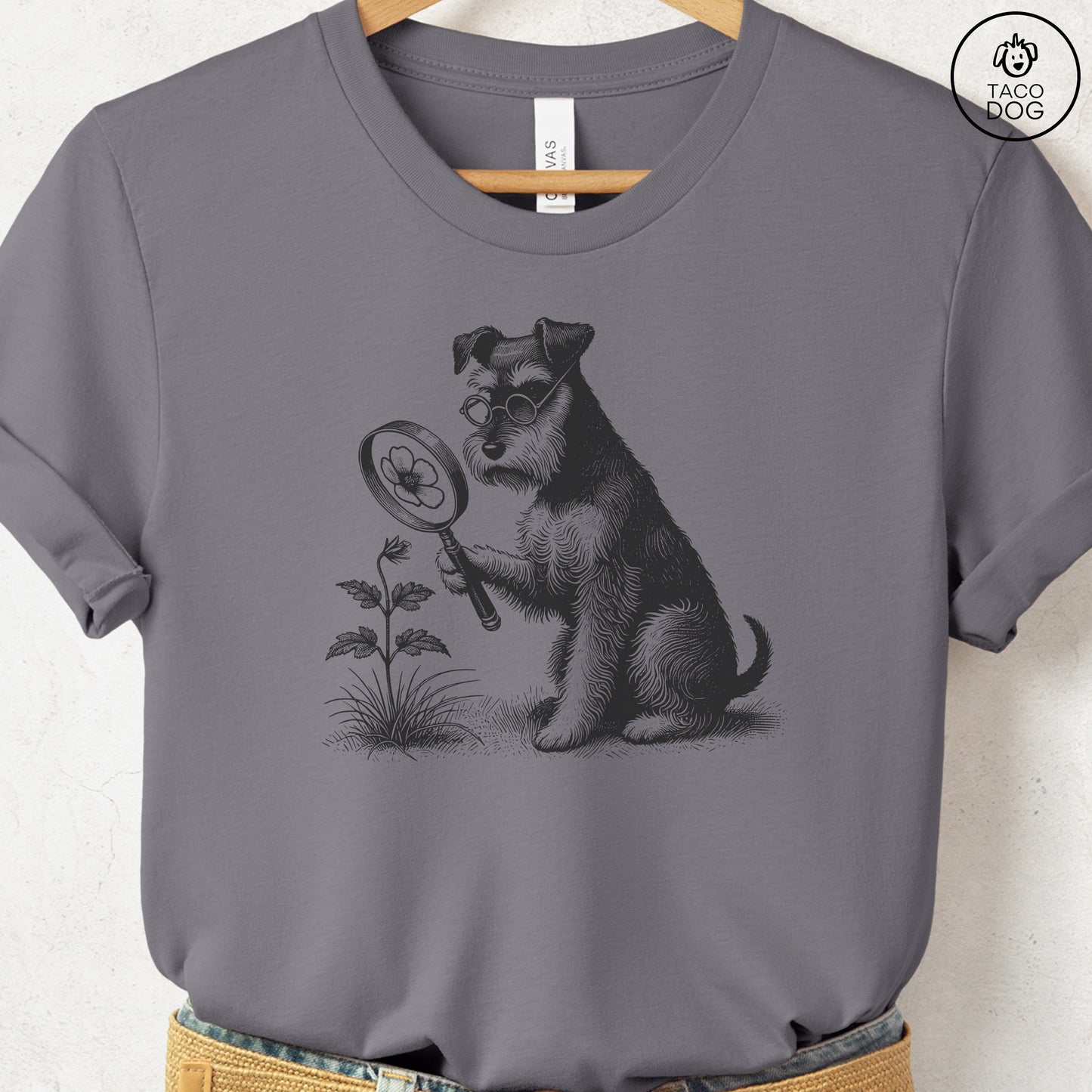 Schnauzer Botanist Flower T-Shirt
