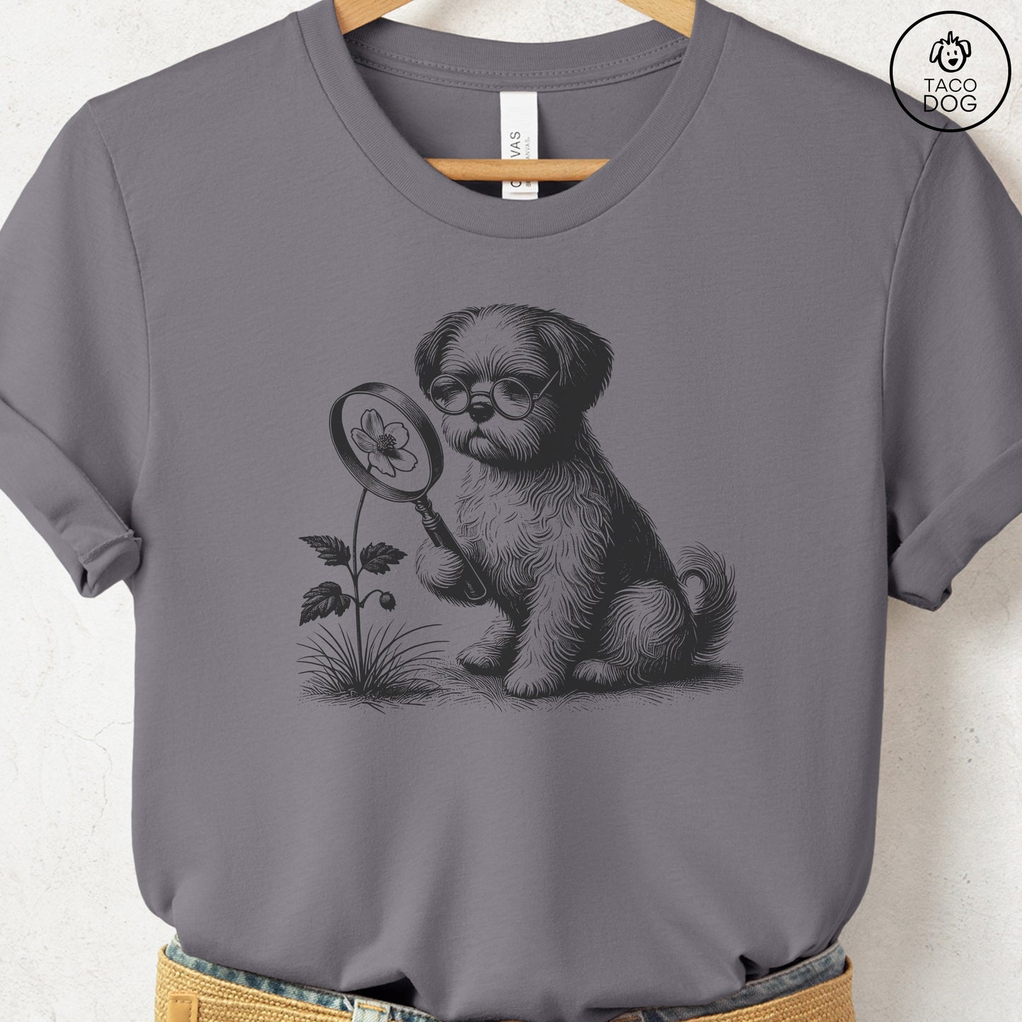 Shih Tzu Botanist Flower T-Shirt