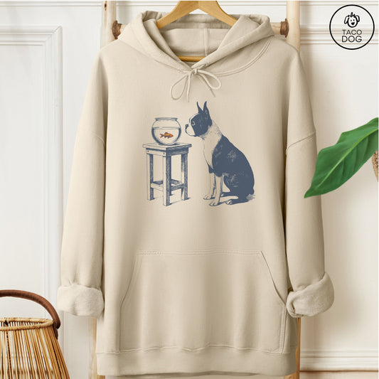 Boston Terrier Goldfish Hoodie Sand Taco-Dog