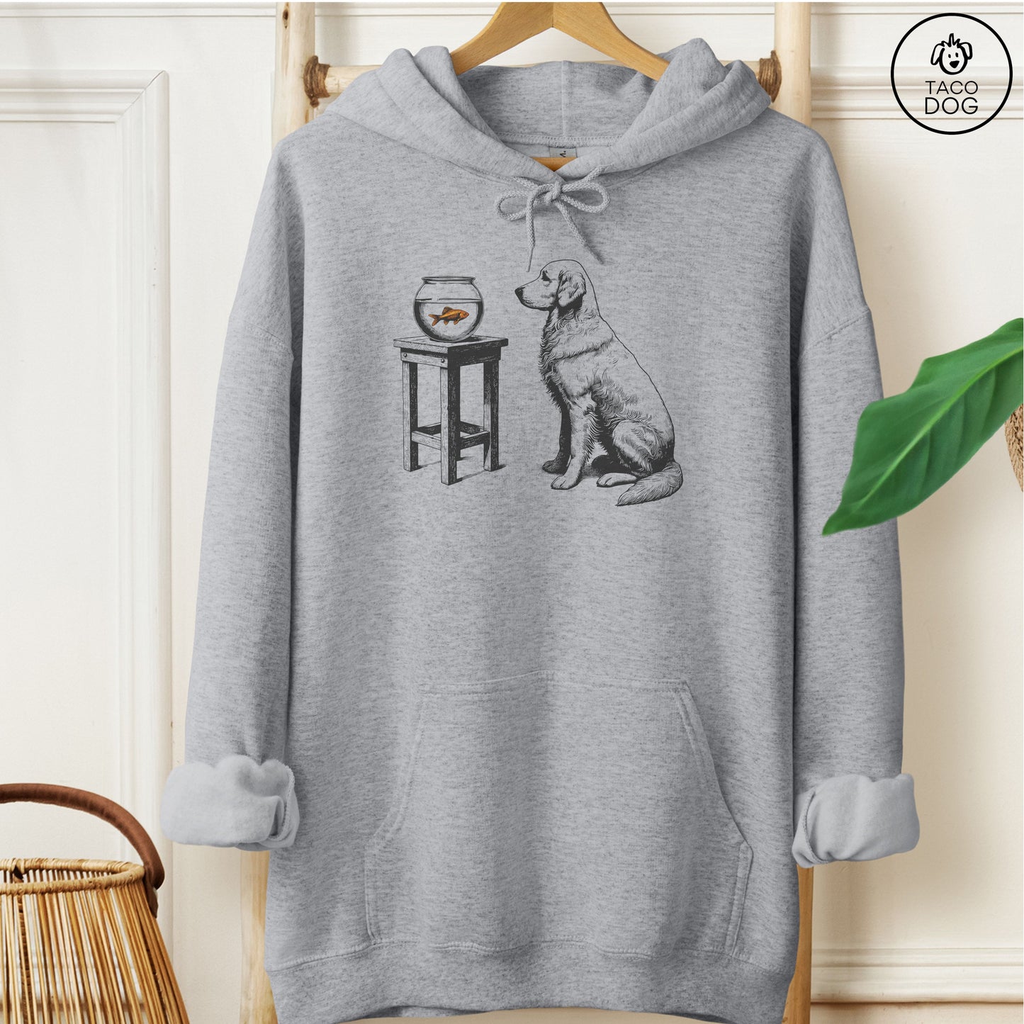 Golden Retriever Goldfish Hoodie Graphite Heather Taco-Dog