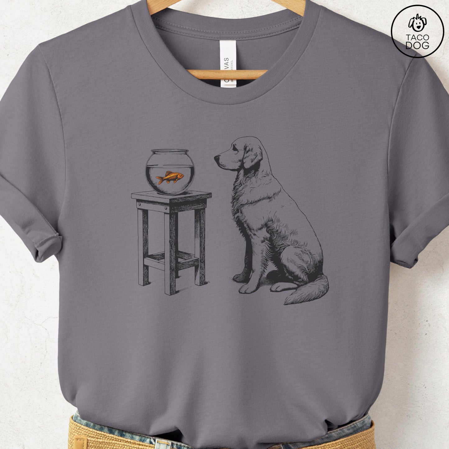 Labrador Retriever Lab Goldfish T-Shirt Storm Taco-Dog