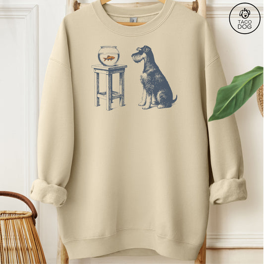 Schnauzer Goldfish Sweatshirt Sand Taco-Dog