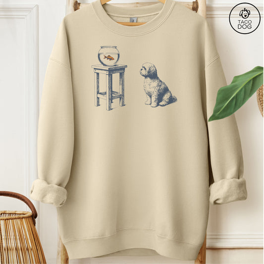 Shih Tzu Goldfish Sweatshirt Sand Taco-Dog