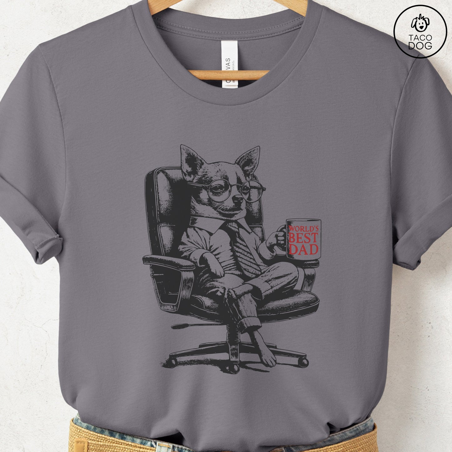 Chihuahua World's Best Dad Mug T-Shirt Storm Taco-Dog