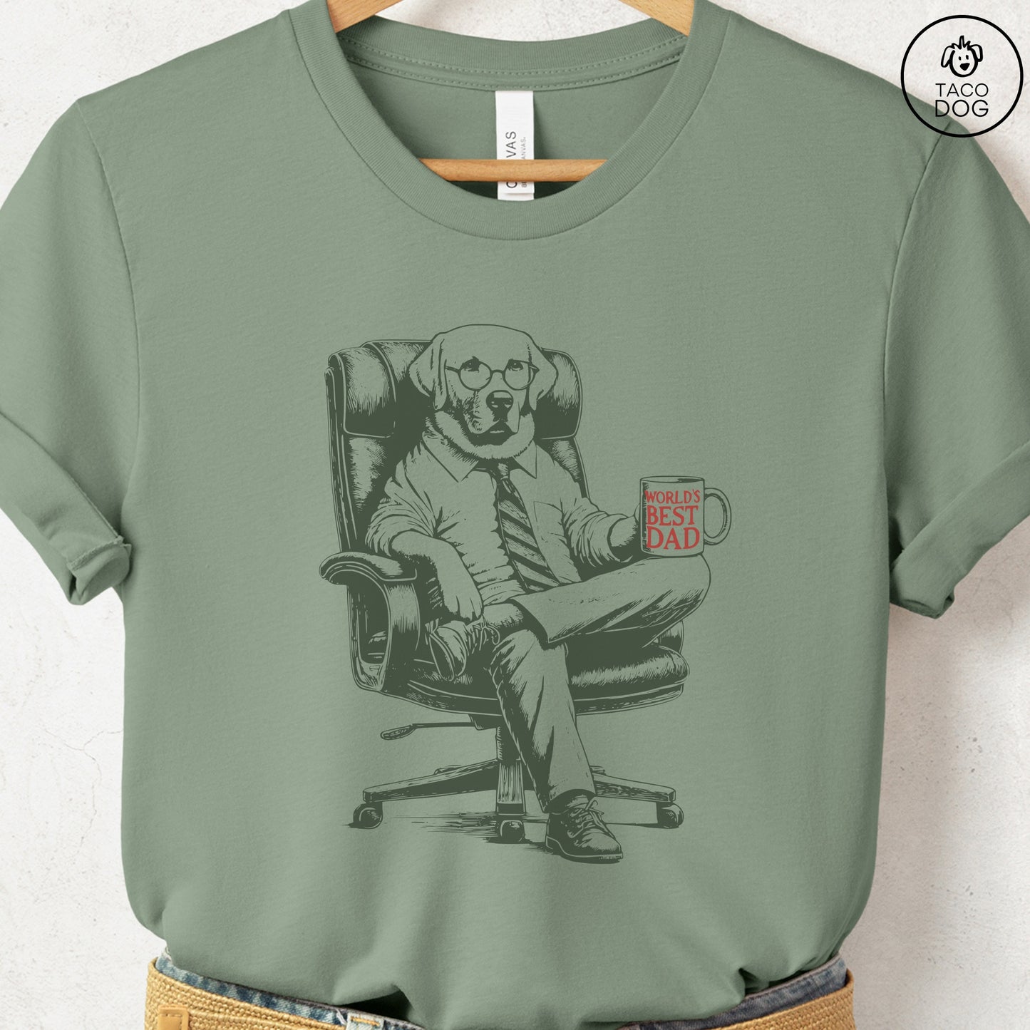 Labrador Retriever World's Best Dad Mug T-Shirt Sage Taco-Dog