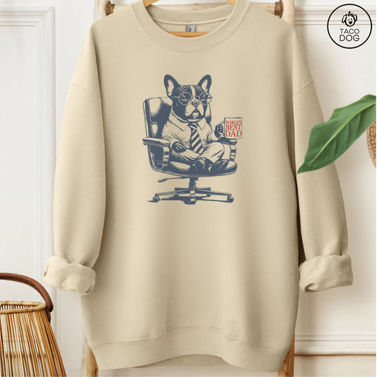 French Bulldog Frenchie World's Best Dad Mug Sweatshirt Sand Taco-Dog