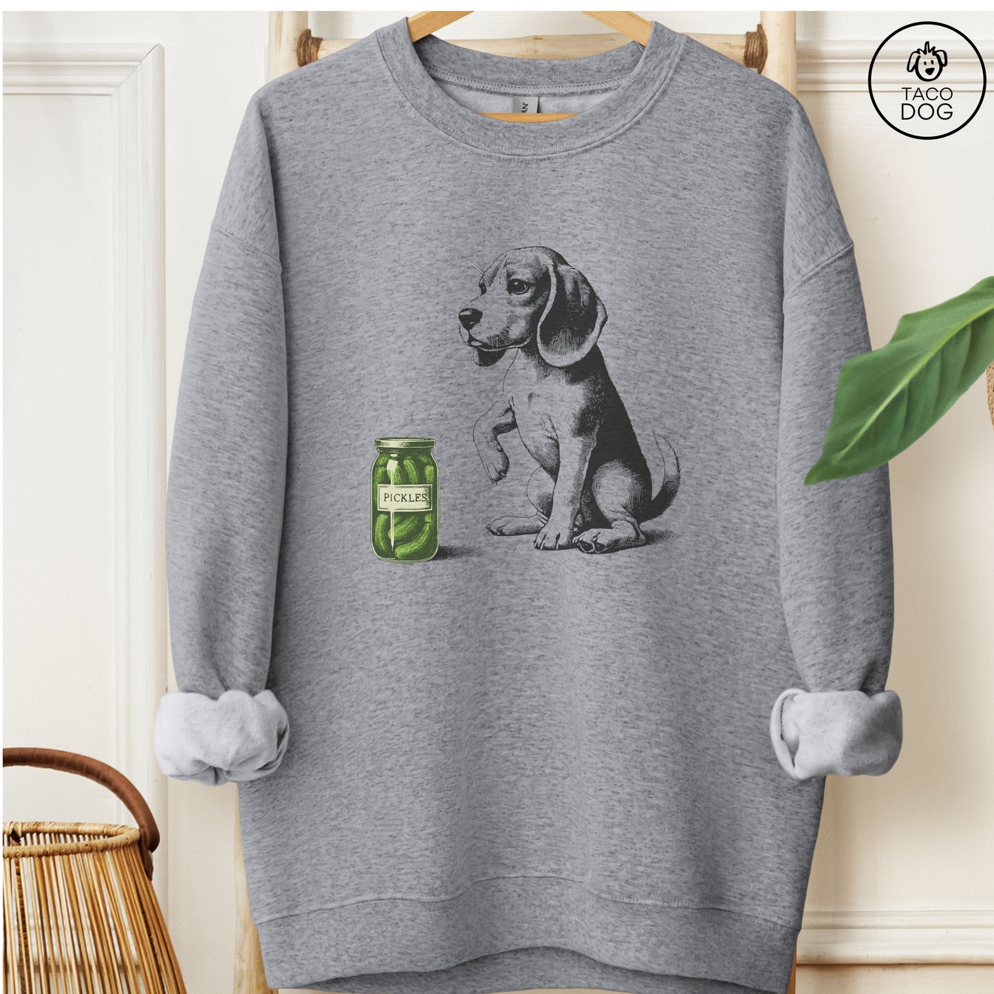 Beagle Pickles Sweatshirt Graphite Heather Taco-Dog