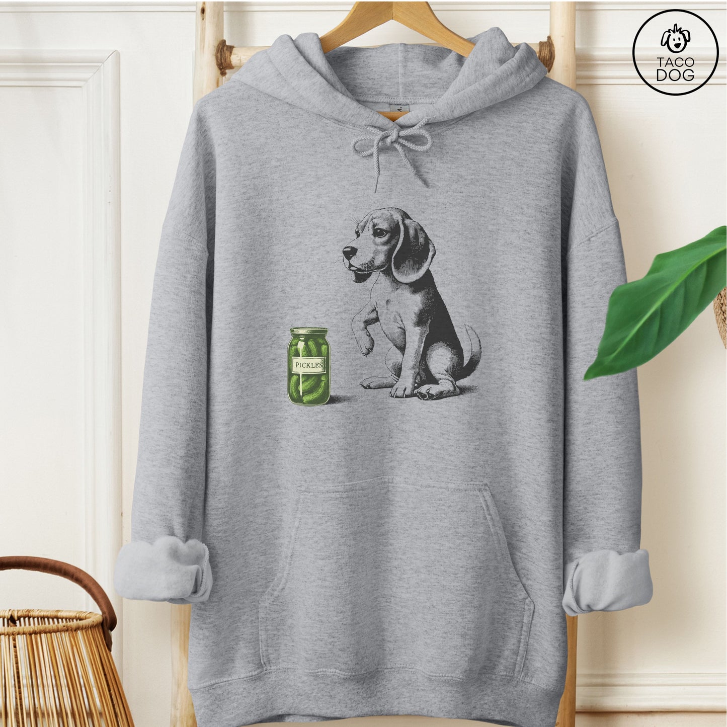 Beagle Pickles Hoodie Graphite Heather Taco-Dog
