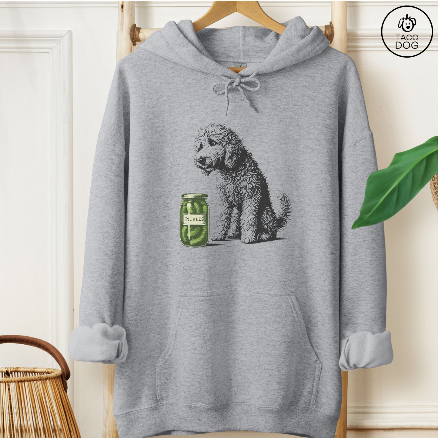 Doodle Pickles Hoodie Graphite Heather Taco-Dog