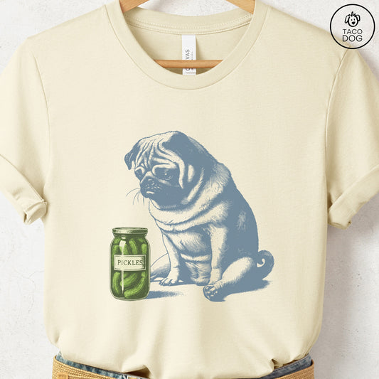 Pug Pickles T-Shirt Natural Taco-Dog