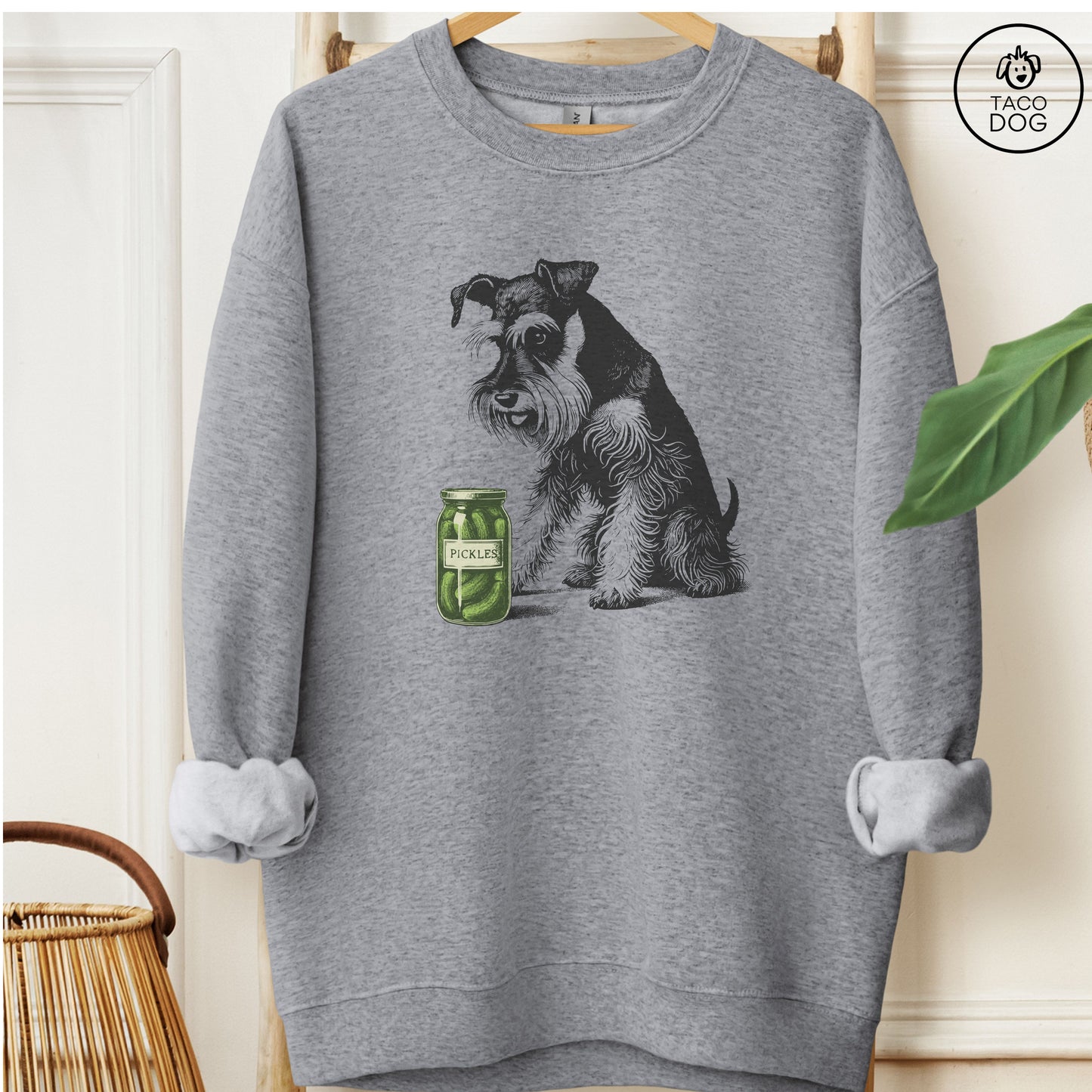 Schnauzer Sweatshirt Graphite Heather Taco-Dog