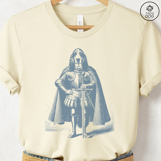 Basset Hound Knight T-Shirt Natural Taco-Dog