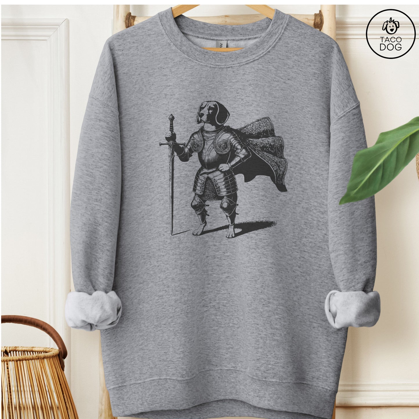Beagle Knight Sweatshirt Graphite Heather Taco-Dog