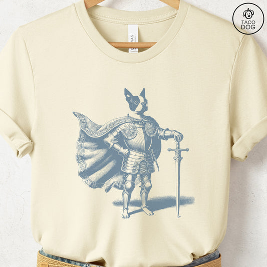 Boston Terrier Knight T-Shirt Natural Taco-Dog