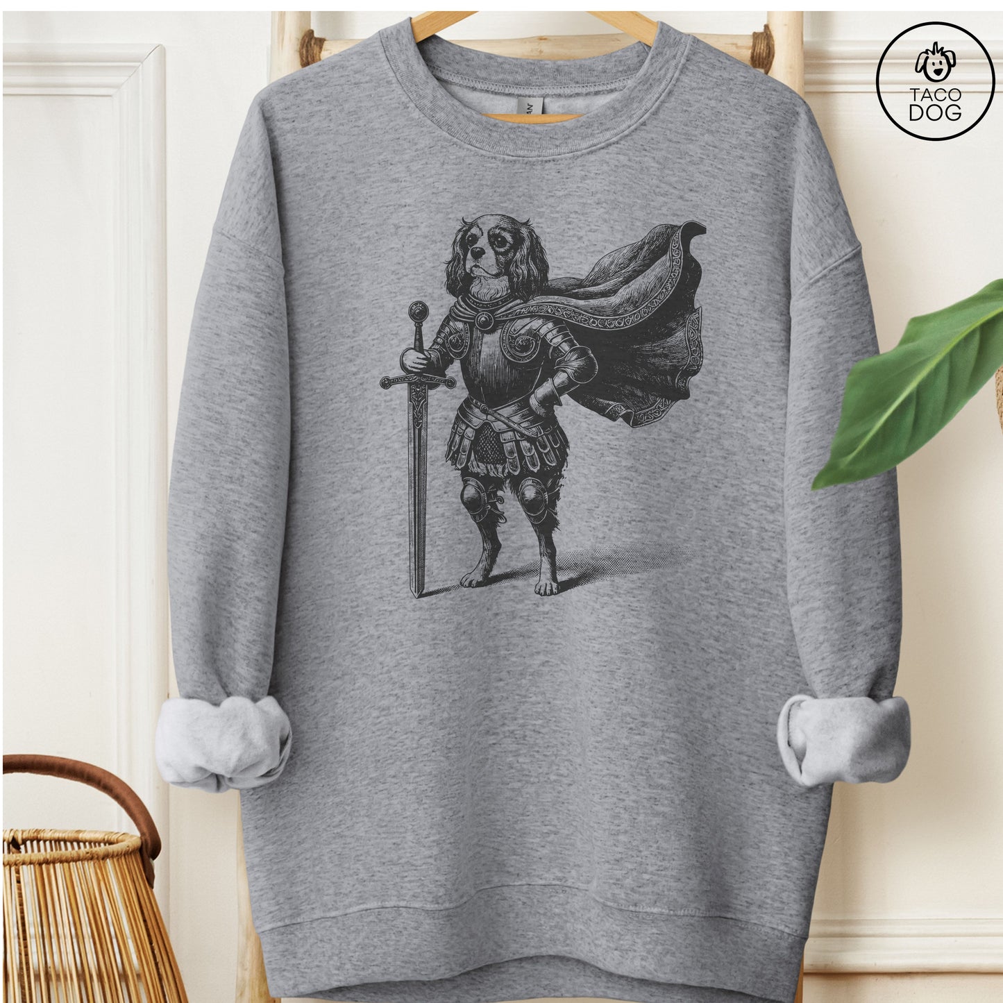 Cavalier King Charles Spaniel Knight Sweatshirt Graphite Heather Taco-Dog
