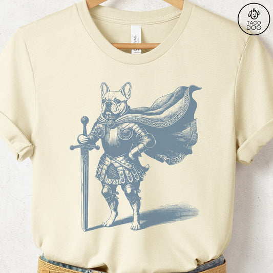 French Bulldog Frenchie Knight T-Shirt Natural Taco-Dog