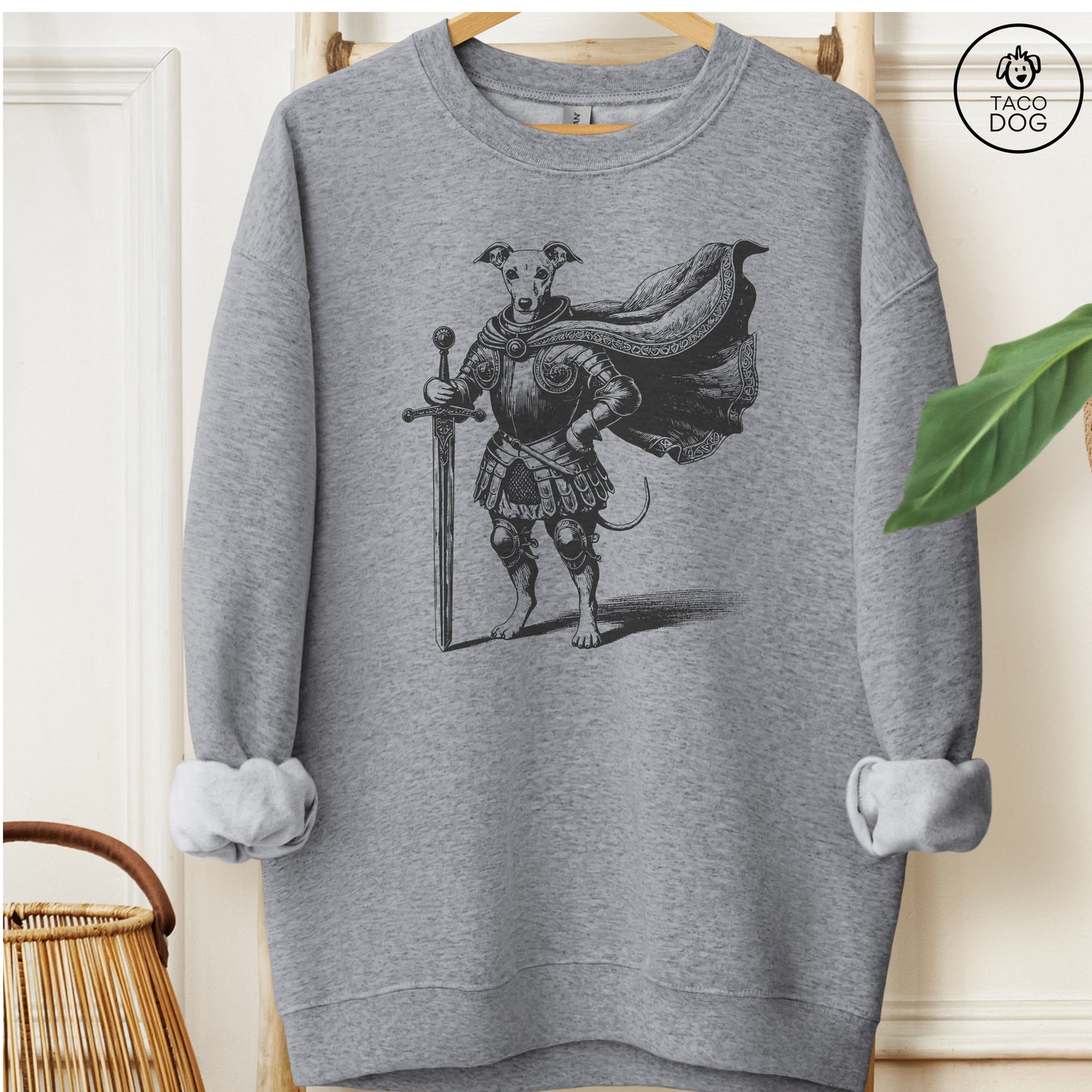 Italian Greyhound Whippet Iggy Knight Sweatshirt Graphite Heather