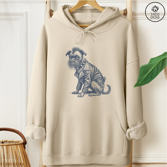 Brussels Griffon Griff Punk Hoodie Sand Taco-Dog