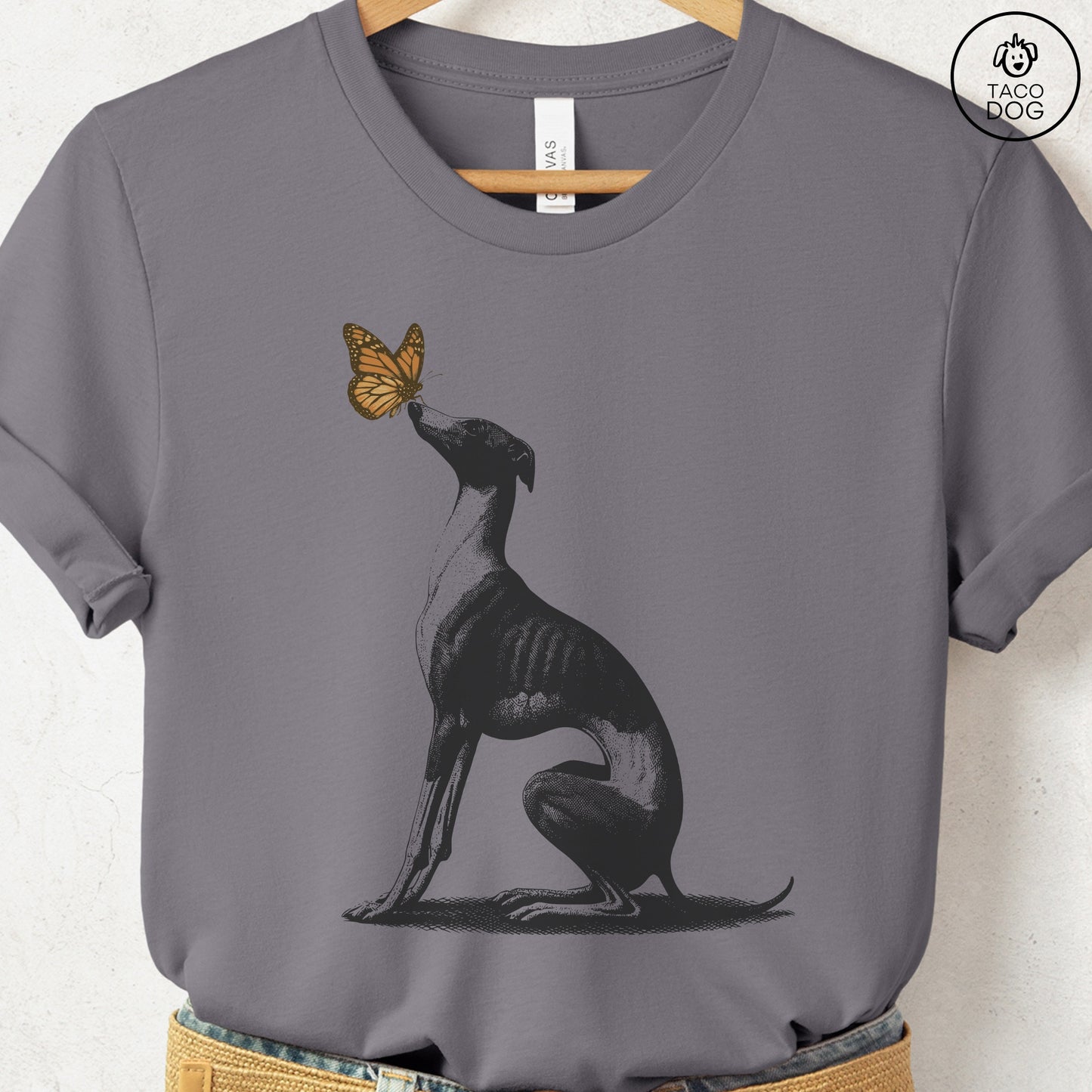 Italian Greyhound Whippet Iggy Butterfly T-Shirt