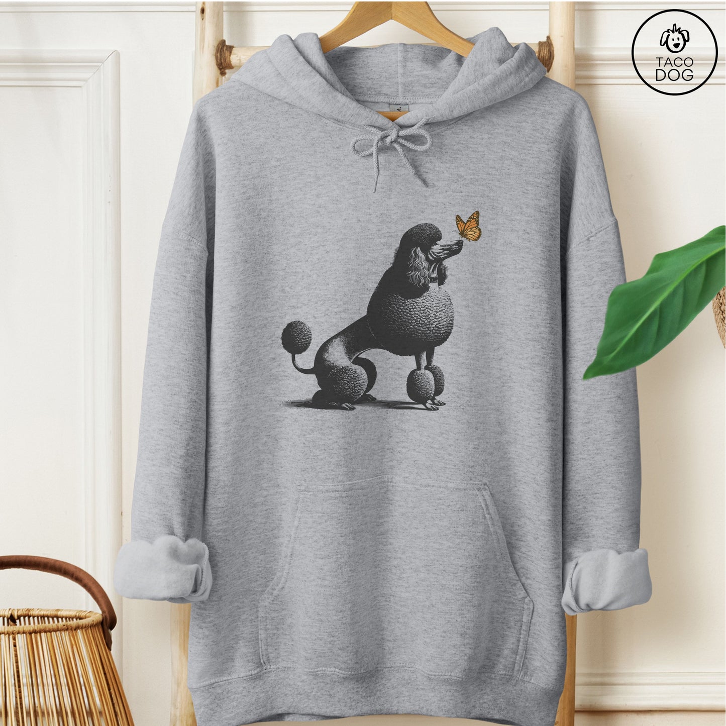 Poodle Butterfly Hoodie Graphite Heather