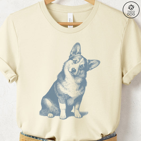 Corgi Say What? T-Shirt Natural Taco-Dog