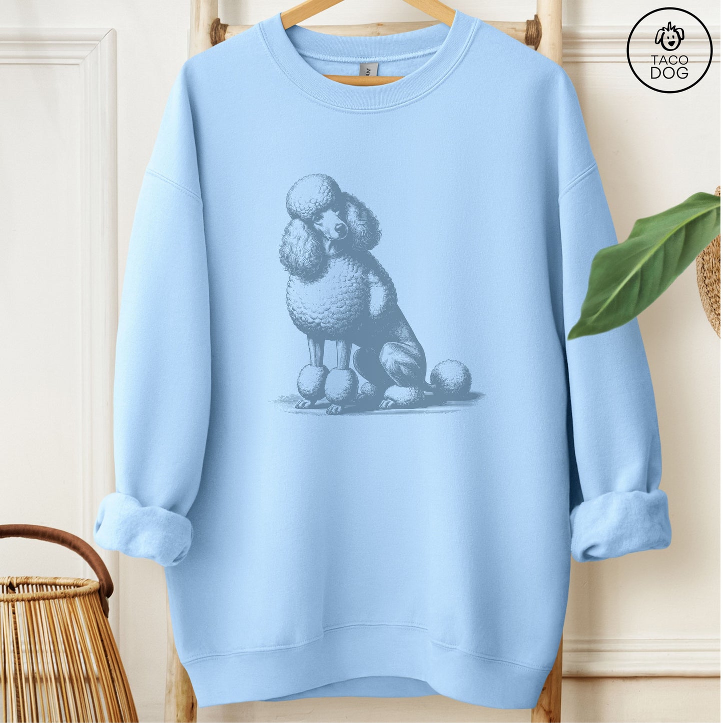 Poodle Say What? Sweatshirt Light Blue