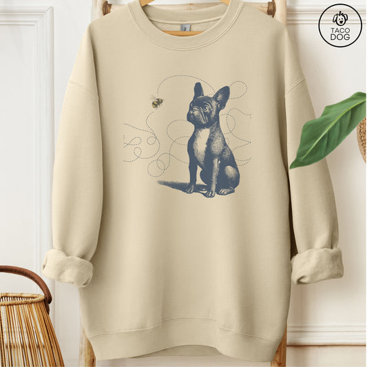 French Bulldog Frenchie Bumble Bee Sweatshirt Sand Taco-Dog
