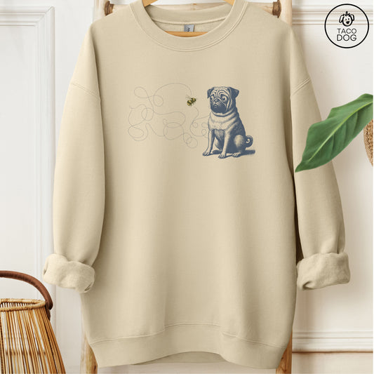 Pug Bumble Bee Sweatshirt Sand Taco-Dog