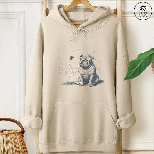 English Bulldog Bumble Bee Hoodie Sand Taco-Dog