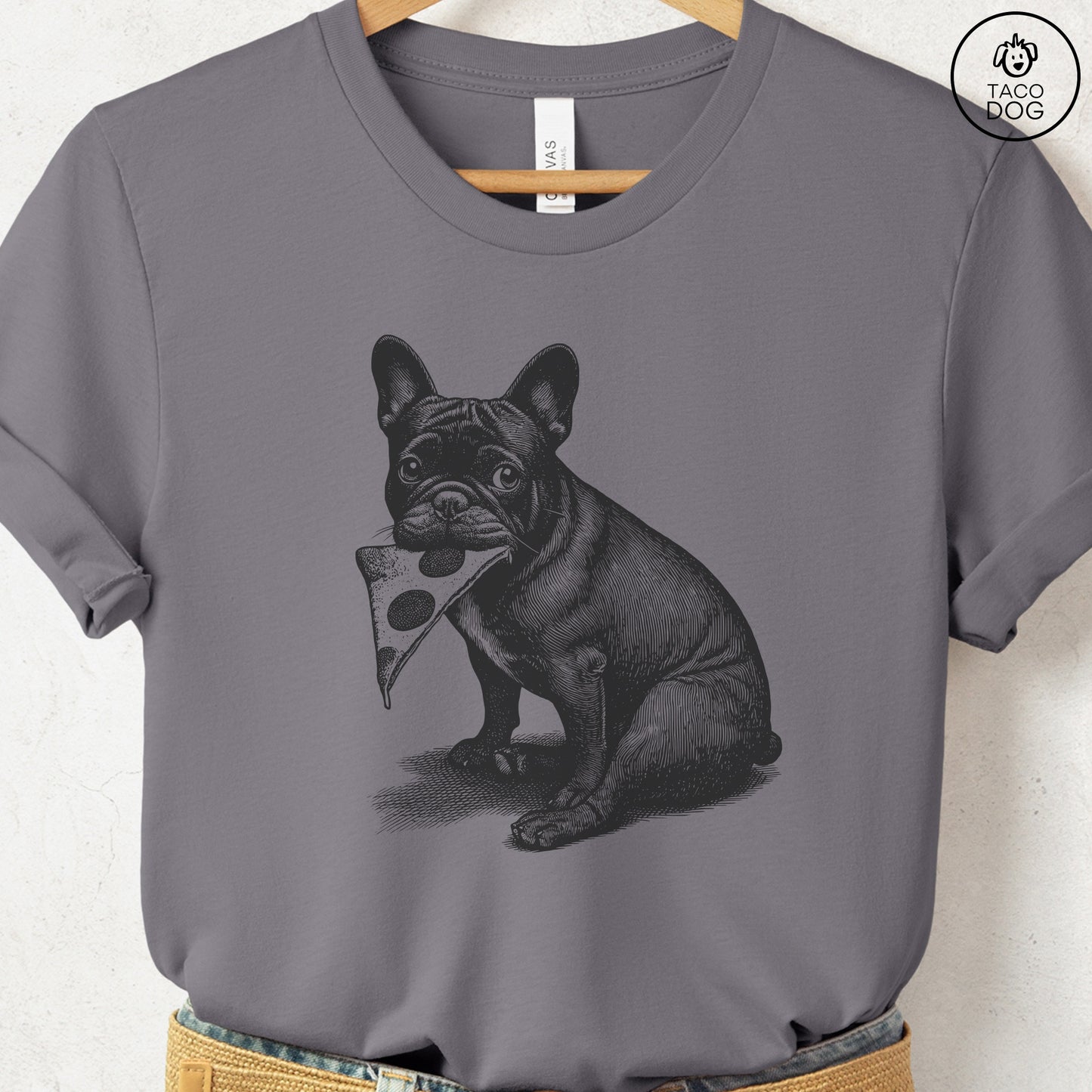 French Bulldog Frenchie Pizza TShirt