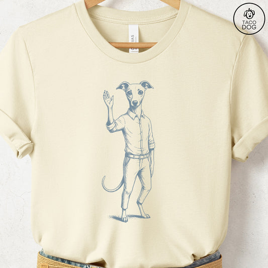 Italian Greyhound Whippet Iggy Hey There T Shirt Natural Taco-Dog