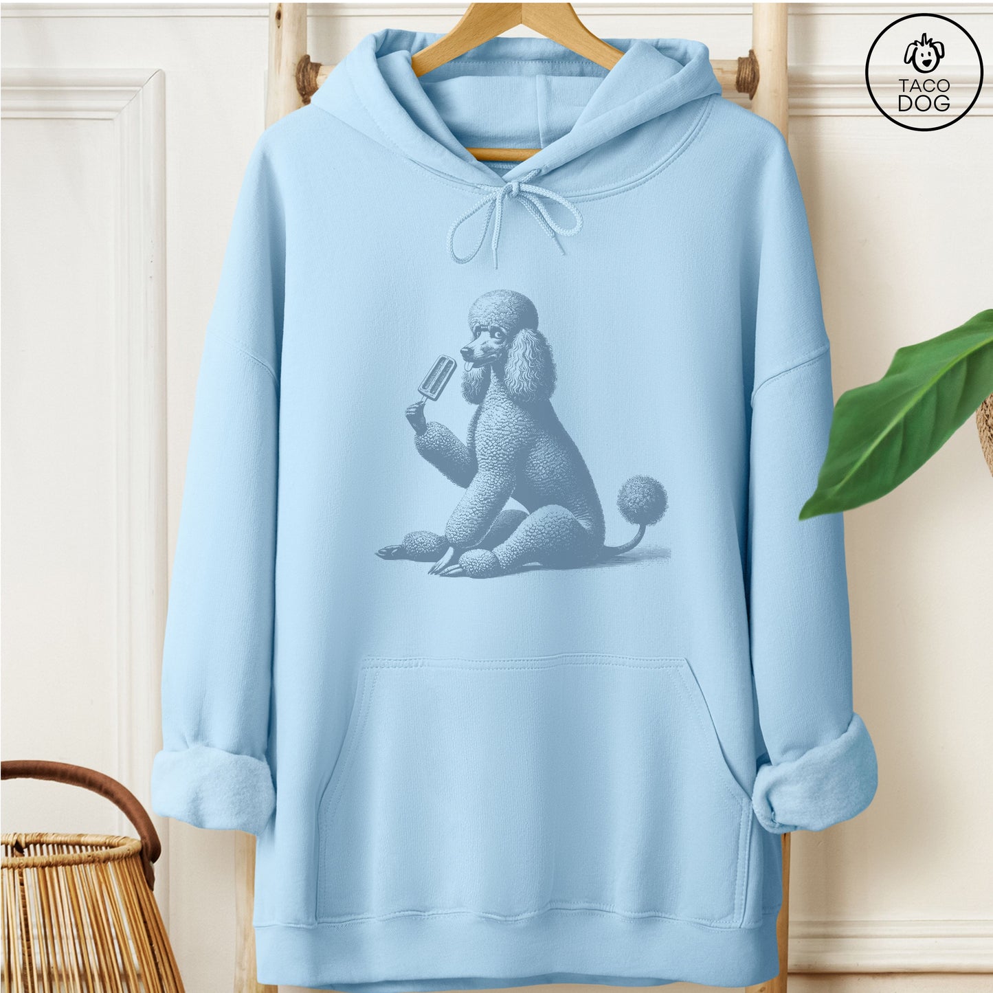 Poodle Popsicle Hoodie Light Blue Taco-Dog