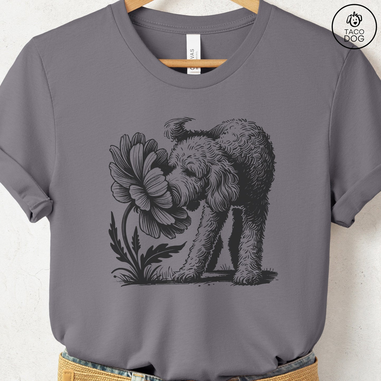 Doodle Smell the Flowers T-Shirt Storm Taco-Dog